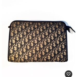 Dior Trotter Monogram Toiletries Bag Black and Tan Excellent Condition